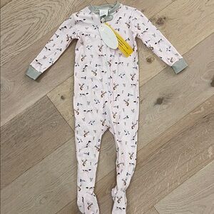 Lullaby Set Pink Footed One-Piece Pajamas with Woodland hunting Print NWT